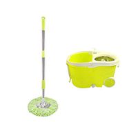 WXQ-XQ Mop and Bucket Cleaning Set Hangable Hand Pressure Separable Green Dual Drive Head2
