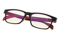 Anti UV Glare Harmful Blue Light Computer Reading Glasses Readers for Women Men Black/Red Frame +1.25