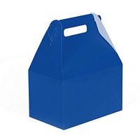 12CT (1 Dozen) Small Biodegradable Kraft/Craft Favor Treat Gable Boxes (Small, Royal Blue)