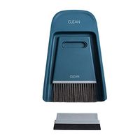 STOBOK Dust Pan and Brush Scrubber Mini Hand Broom Mini Cleaning Broom Brush Desktop Cleaning Brush Dustpan Set for Office Home Desk (Navy blue)