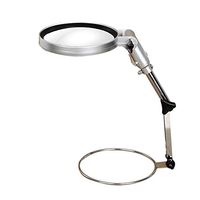 Zfyfyfyf LED Illuminated Magnifier with 2X Magnification Lightweight Magnifying Glass for Reading Inspection Hobbies Crafts (Color : Silver)