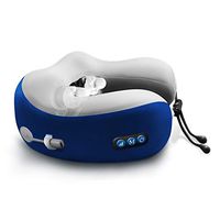 Neck Massager & Travel Pillow - U-Shaped Neck Pillow & Electric Massager for Muscle, Shoulder, Cervical Pain Stress Relief - Memory Foam Massage Pillow for Home, Office, Airplane,Car（Royal Blue）