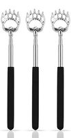 Portable Extendable Telescopic Bear Claws Metal Back Scratchers/Hand Massager/Backslap with Rubber Handles (3 Black)