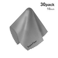 EACHPOLE 30 Pack 16" Microfiber Gray Cleaning Cloths - Cleans Lenses, Glasses, Screens, Cameras, iPad, iPhone, Eyeglasses, Cell Phone, LCD TV Screens, APL2250