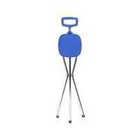 Lxn Folding Seats Crutches Triangular Cane Stool Elderly Cane Walking Aid Instrument Aluminum Crutches with A Light Alloy Blue (Blue)