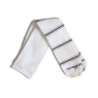 Core-Spun Patterned AFO Interface Socks for Kids, Thin Line, White Grey & Purple, Child, X-Long