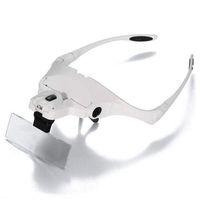Headband Headset LED Head Light Jeweler Magnifier Magnifying Glass Loupe +5-Lens