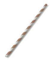 “Sippers” Candy Striped Paper Straws - Pecan Brown