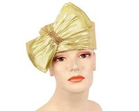 Women's Metallic Pill-Box Church Hats - K022 (Gold)