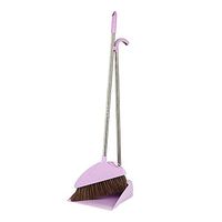 Broom and Dustpan With Long Handle Telescopic Up Soft Brush Extra Long Handle Stainless Steel Rod Broom Set Upright Windproof Broom And Dustpan Used For Home Kitchen Office Garden Hospita