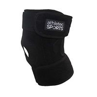 Athletec Sports Knee Support, Open-Patella Stabilizer with Adjustable Strapping, Helps Relieve ACL, LCL, MCL, Meniscus Tear, Arthritis, and Tendonitis Pain - Size Large in Black (One Piece)