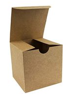 Premium Kraft Gift Boxes, Eco Favor Cardboard Box with Lid, Pack of 10 (3" x 3" x 3")