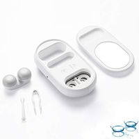 Ultrasonic Contact Lens Cleaner, iClear Contacts Cleaning Case, Rechargeable Auto Cleaning Contacts Lens Machine, 5 in 1 Design Fast Cleaning Device for Soft Contact Lens(Green)