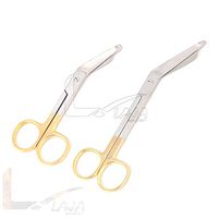 LAJA Imports Set of 2 Premium O.r Grade Gold Handle Supercut Lister Bandage Scissors 4.5" + 7.25" with One Serrated Blade