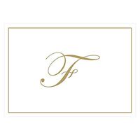 Caspari Gold Embossed Initials Boxed Note Cards in Letter F, 16 Cards & Envelopes