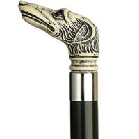 Unisex Whippet Dog Head Cane Black Shaft  -Affordable Gift! Item #HAR-9108508
