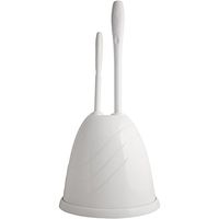 Plumbcraft 7506400 Cleaning Combo Kit with Hiding Caddy Durable, Heavy-Duty Brush and Plunger for Most Toilet Types with Sanitary Storage, White