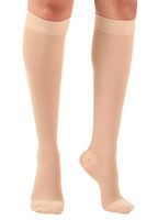 Made in USA - Opaque Compression Socks – 30-40mmHg - Closed Toe, Beige, Medium