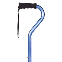 Carex Ergo Offset Cane with Soft Cushioned Handle - Adjustable Walking Cane - Blue Cane