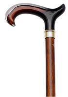 Walking Cane Amber Cherry Tease Walking Stick Cane has a Derby Translucent Handle with scorched and Cherry Stained 36" Hardwood Shaft. 250 lb Cap