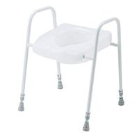 Folding Handicapped Bath Chair Disabled Toilet Potty Chair Height-Adjustable Elderly Seat Commode Chair