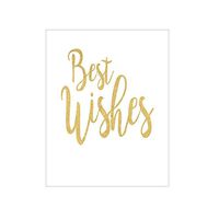 Caspari Best Wishes Script Gift Enclosure Cards in Gold Foil, 12 with Envelopes