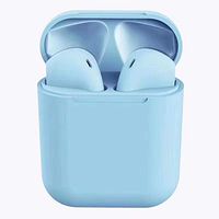 New Macaron Design Inpods12 Wireless Earbuds Bass Sound V5.0 Earphone Colorful Soft Touch TWS Inpods 12 Bluetooth Headset (Blue)