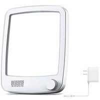 Nrpfell Light Therapy Lamp,Sun Lamp with 10000 Lu,Sunrise larm Clock with 6 larm Sounds,Snooze Function,20 Brightness nd Standing Bracket for Home nd Office Use US Plug