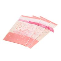 Amosfun 20pcs Plastic Cello Treat Bags Candy Packaging Bags Cherry Blossom Food Drawstring Bags with Ribbons