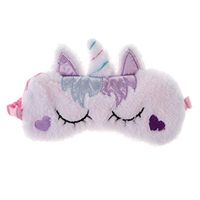 Unicorn Soft Plush Fleece Eye Mask Patch Kids Adults Blindfold Travel Home Relax Sleep Mask Wedding Favors - Purple
