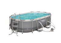 Bestway Power Steel Above Ground Pool, White/Gray
