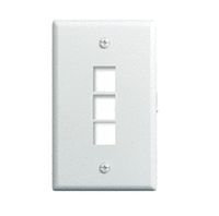 Legrand - On-Q WP3403WH Single Gang, 3 Port Keystone Wall Plate, White