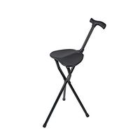 Old Cane Stool, Folding Cane with Seat Tripod Cane, Walking Chair Aluminum Portable Handcuffs