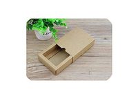 Dimen-candy box 10Pcs/Lot Kraft Black White Paper Drawer Boxes,Wedding Paper Gift Boxes for Clothes Packaging Gift Packaging Match Boxes,Brown,80X80X40Mm