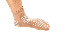 XL Tan Slip Stop Socks (Double Tread) (Terrycloth) (Extra Large) (2 Pairs)