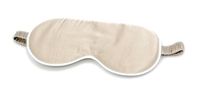 Linshing-Real Silk Eye Mask Sleep Mask Light Blocking Silk Goggles for Sleeping (Beige Grey)