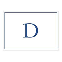 Caspari Navy Embossed Initials Boxed Note Cards in Letter D, 16 Cards & Envelopes