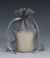 5" x 7" Organza Bag with Drawstring (10 Bags) (5 Packs) - Silver - AB-30-9-09S