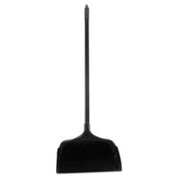 Rubbermaid LobbyPro Upright Dust Pan - 12.5" Wide - 31" Metal Handle - Rear Wheels - Black Pan