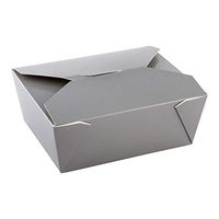 Bio Tek 45 oz Rectangle Gray Paper #8 Bio Box Take Out Container - 6 3/4" x 5 1/2" x 2 1/2" - 200 count box - Restaurantware