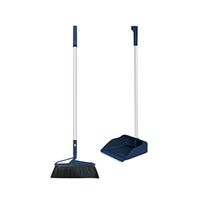 WDX- Broom combination household living room sweeping floor cleaning kitchen cleaning tools broom 簸箕 set combination thickening broom soft hair non-stick hair artifact Household (Color : Dark blue)