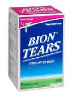 6362544 PT# 65041918 Eye Drops Bion Tears .45mL Lubricating Non-Preservative 28/Bx Made by Alcon Laboratories Inc