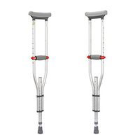 Huapa 3 In1 Crutches Aluminum Adjustable Crutches with Tips Handgrips and Underarm Pads Non-Slip Foot Walker 100kg Load Capacity Adult Walking Sticks(1 Pair)