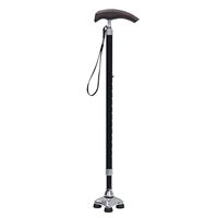 JPZXQ Walking aids, Four-Foot Crutches Old Man Solid Wood Light Telescopic Crutch Old Man The Elderly Cane Walker Convenient Storage
