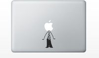 Tie Guy Funny Cute Decal Sticker for Apple MacBook Laptop pro and air 13" 15" 17" Models Black