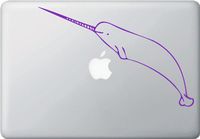 Yadda-Yadda Design Co. The Happy Narwhal - MacBook or Laptop Decal (10" w x 6.5" h) (Color Variations Available) (Purple)