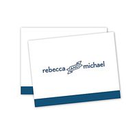 Banner Name Personalized Note Cards - Navy