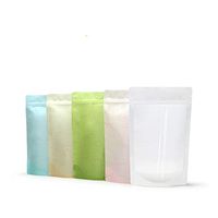 Stand Up Clear Silk Paper Zipper Mask Package Bags Self Seal Zip Lock Coffee Packing Pocket With Tear Notch Transparent Silk Poly Heat Seal Pack Pouch 20Pcs (Mixed 5 Colors, Sample Set(Mixed Size))