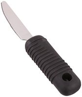 Sammons Preston Sure Grip Knife, Stainless Steel Dinner Knife with Thick Rubber Handle, Comfortable and Easy to Hold Silverware with Grips for Weak Grasp, 8" Long Utensil with Good Grips
