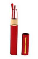 SOOLALA Super Slim Compact Reader Reading Glasses Reader w/Pen Clip Tube Case, Red, 2.5